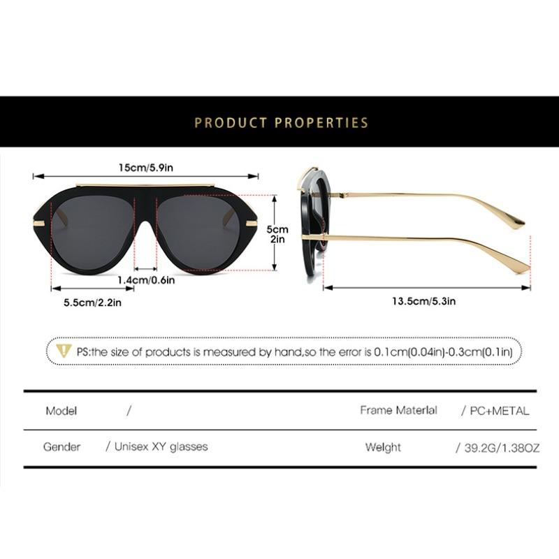 Extra-large Pilot Sunglasses for Men Women Modern Vintage Style Outdoor Activities Street Photography UV Resistant Glasses