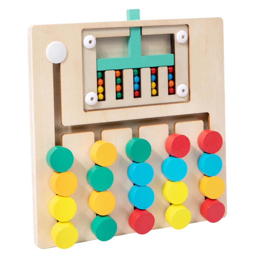 Wooden Color Matching Brain Teasers Game Activities Sorting Play Early Educational Travel Toy