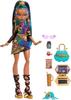 Includes Monster High Nefera de Nile doll in a royal mummy dress and pet scarab plush plush and 7 accessories including a purse, laptop, sunglasses, d