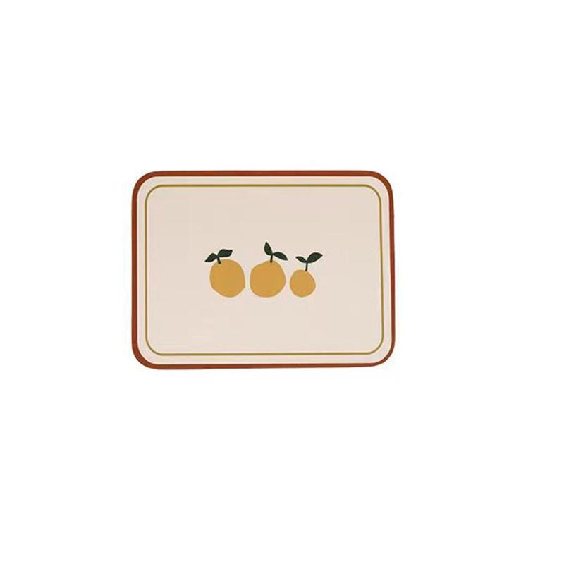 Household Printing Leather Meal Mats Oil Proof Waterproof Light Luxury Dining Table Mat American Style Heat Insulation Bowl Pad