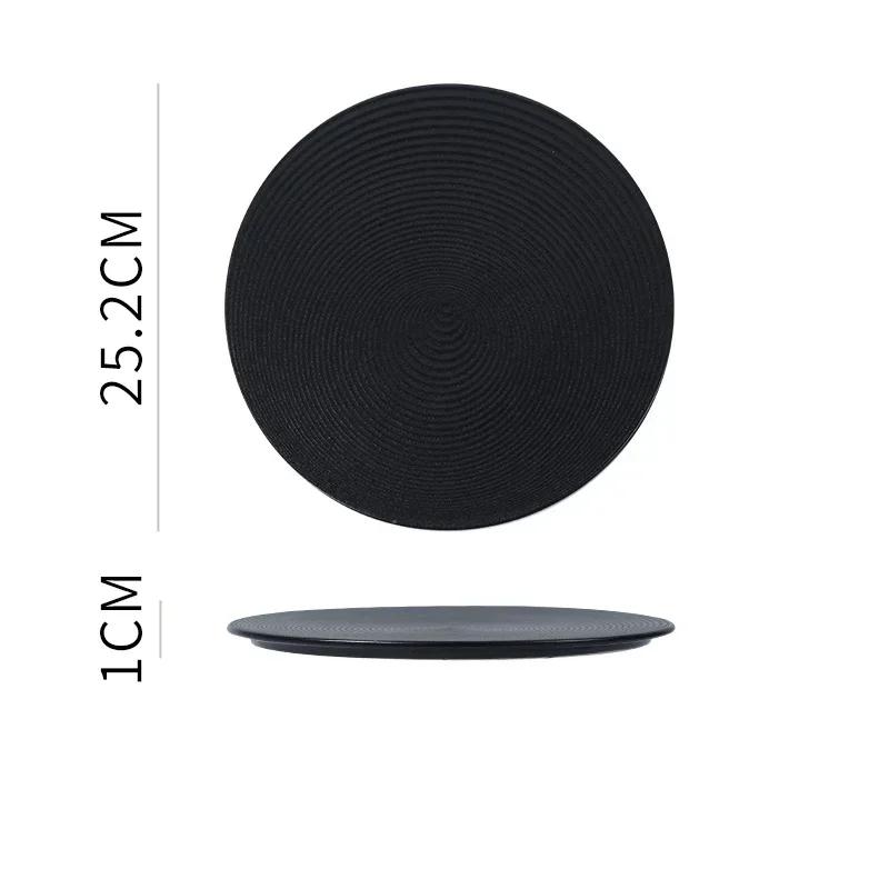 

Simple Black Matt Ceramic Plate Japanese Style Restaurant Tableware Serving Tray Cold Dishes Sushi Dinner Plate Sashimi Dish