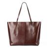 Genuine Leather Tote Bag Women Vintage Cowhide Shoulder Bag Laptop Office Work Commuter Shopper Luxury Handbags
