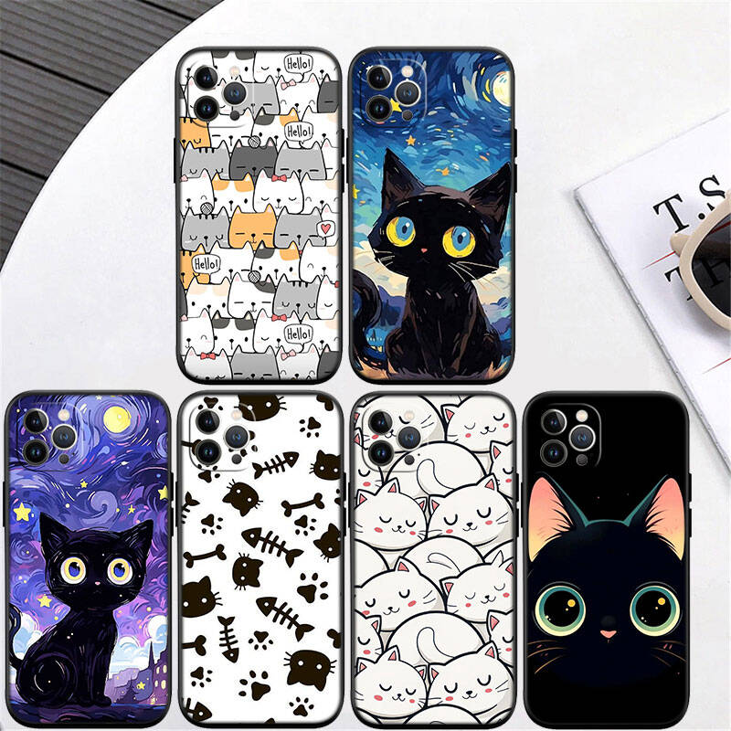 MH30 Cat Kitten Meow Phone Shell Case for iPhone 7 8 11 12 13 14 15 16 17 16E XS Pro Max XR X SE Air