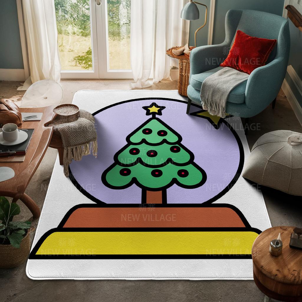 House Entrance Carpet Home Door Mat Living Room Bath Foot Bathroom Non-slip Water Absorption Rugs Bath Merry Christmas Winter