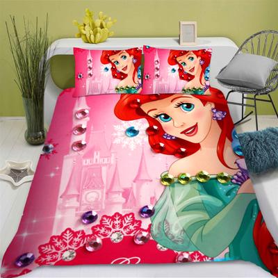 Princesa Sirena Ariel100% poliéster Anime Juego de Fundas Nórdicas Comodidad Estampado Dibujos Animados Tamaño Individual Ropa de Cama Regalos de Navidad