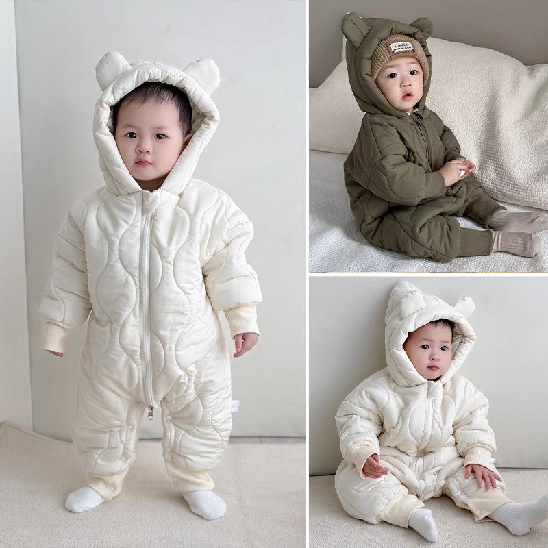 Class A Baby Autumn & Winter Quilted Jumpsuit - Warm Cotton-Padded Newborn Crawling Suit