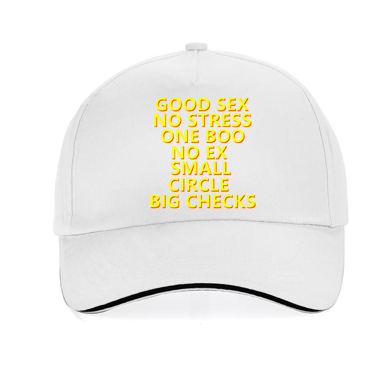 Funny Good Sex No Stress One Boo No Ex Small Circle Big Checks Hat Letter Print Baseball Cap Summer Adjustable Snapback Hats Adjustable