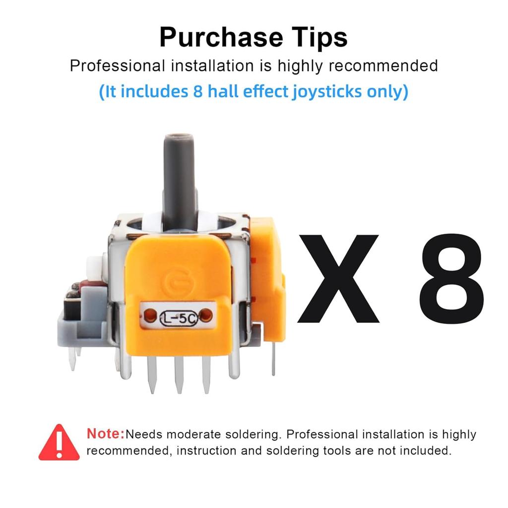8Pcs Hall Effect Joysticks Replacement for DualSense PS5 Controller, 3D Analog Sticks Sensor Module for Playstation 5 Repair Parts Accessories