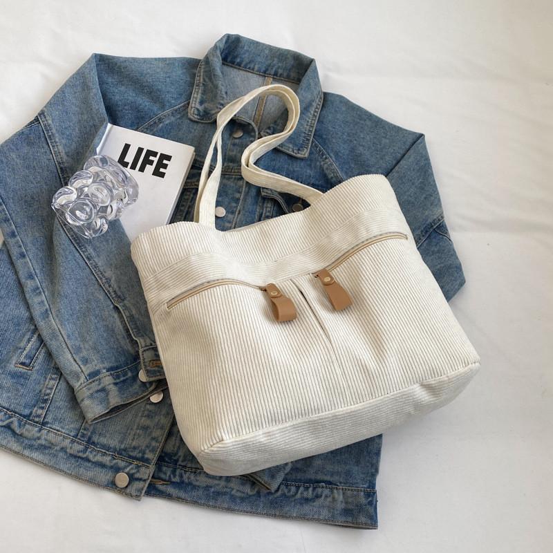 Stylish Large Capacity Women's Canvas Tote Bag Vintage Casual Shoulder Purse