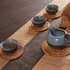 6 Teile/satz Untersetzer Set Runde Geschirr Tischset Schüssel Matte Rattan Weben Pad