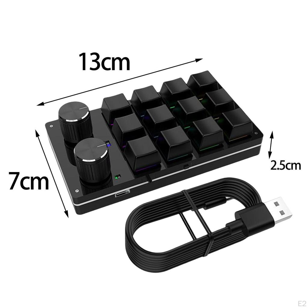 12 Key Mechanical Gaming Keyboard, Keypad Volume Modulation s 2 Knobs DIY