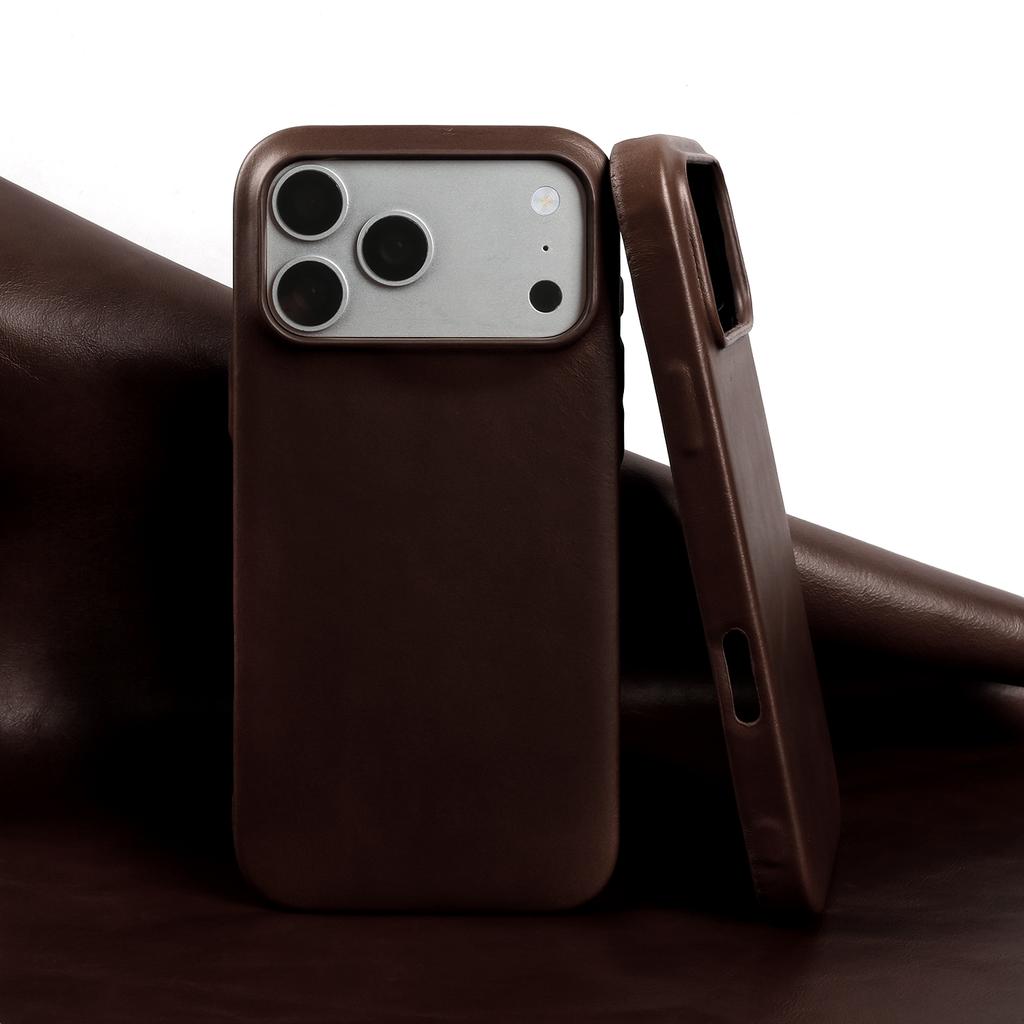 Premium Real Leather Back Case For Iphone 17Pro 16pro Max 15 14 13 12 11 Business Full Covered Protective Cover Phone Cases