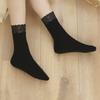 1Pair Lace Keep Warm Thicken Winter Socks Self-heating Fleece-lined Cotton Snow Socks