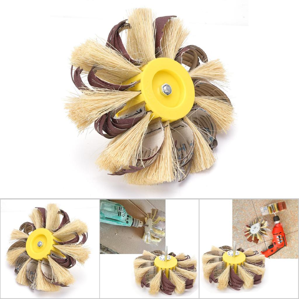 Sisal ing Wheel Manual Electric Drill Sisal Emery Cloth Polishing Wheel 6mm Shaft Mounted