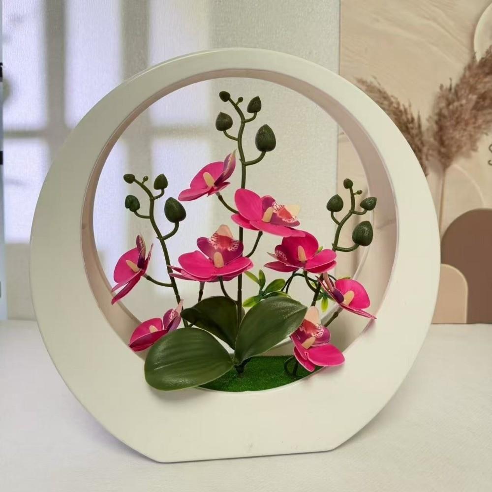 Decorative Floral Art Artificial Orchid Pot Plant Home Decor Imitation Flower Bonsai Cafe Styling