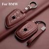 Leather Car Remote Key Case Cover Shell For Bmw X1 X3 X5 X6 X7 1 3 5 6 7 Series G20 G30 G11 F15 F16 G01 G02 F48 Keyless Key Fob