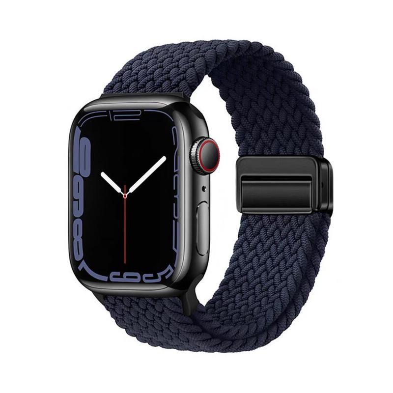 Magnetic Buckle Nylon Watch Strap for Apple Watch Series 5-10 Smartwatches