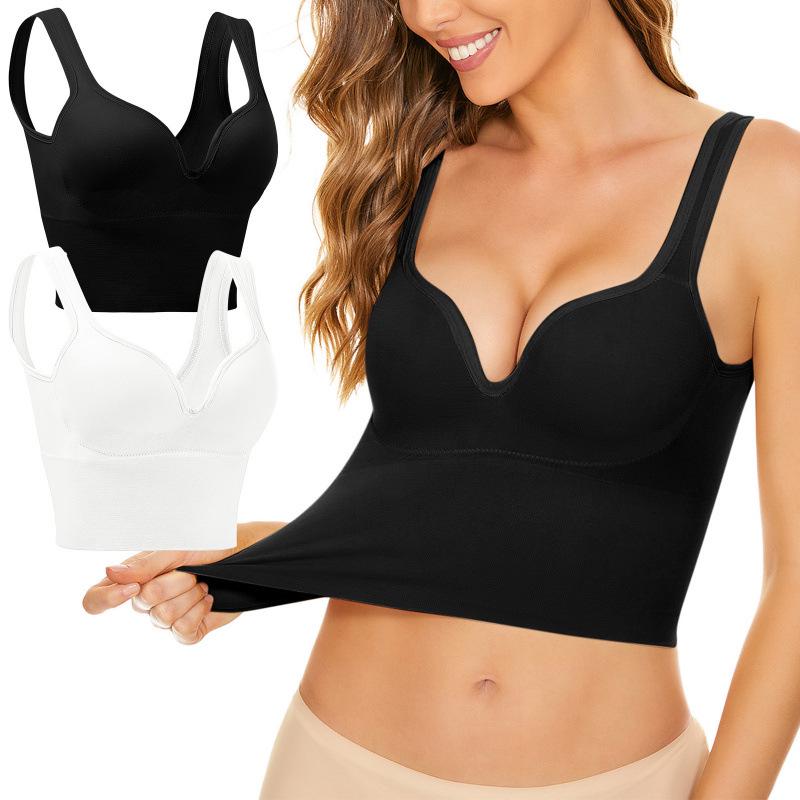 Women's Backless Sports Bra with Fixed Cup and Crossed Straps