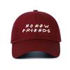 Korean Style 'No New Friends' Embroidered Unisex Baseball Cap with Sun Visor