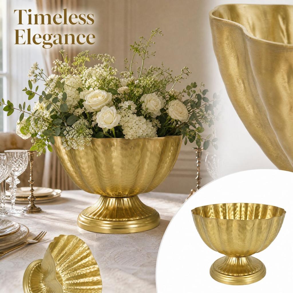23W5036-23 Large Vintage Vase, Wide Mouth Flower Pot Centerpiece and Floral Arrangements