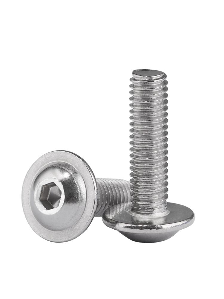 304 Stainless Steel Hex Socket Cap Screws with Washer, Large Pan Head, M3-M6