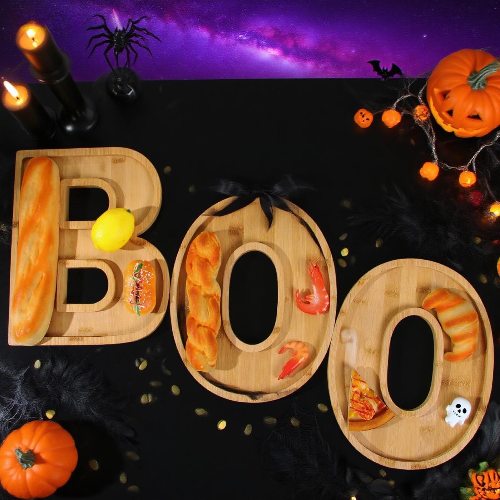 

Хэллоуин Шарcuterie Доска Бу Шарcuterie Доски Набор Подносов для Еды Деревянное Блюдо Праздничные Принадлежности Для Праздничного Декора Осенний Стол с Едой CHINA