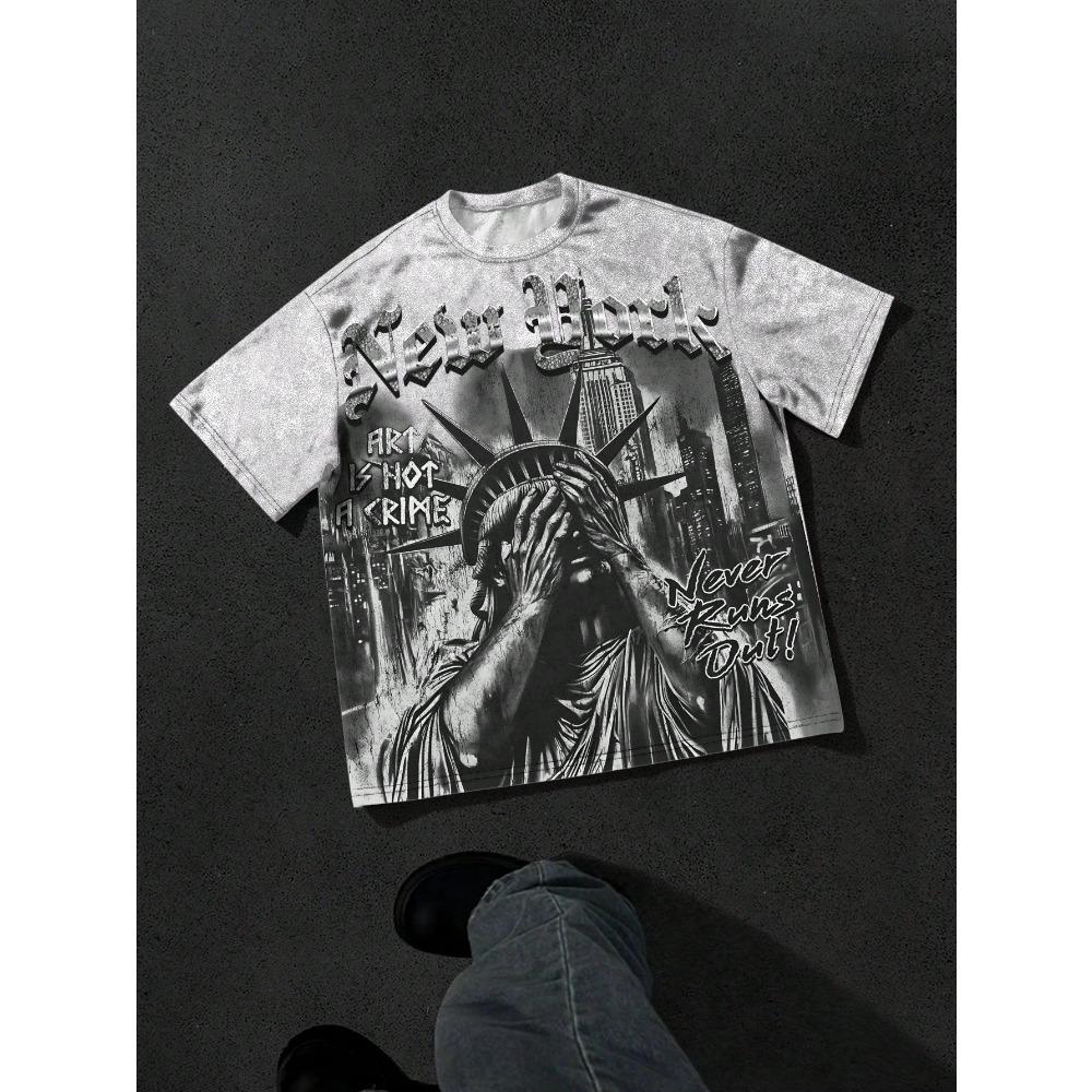 The 2026 Summer New Men's T-shirt Features a Casual Fashionable Comfortable Soft and Breathable 3D Pattern Print