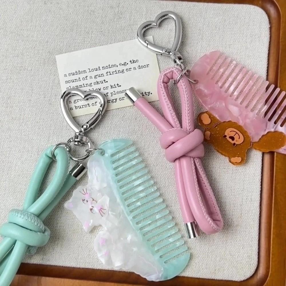 Cartoon Makeup Comb with Keychain Hairdressing Combs Acetate Comb Pendant  Barber Shop Salon