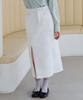Deuloupisumeon Vertical Line Denim Long Skirt [L.Beige]