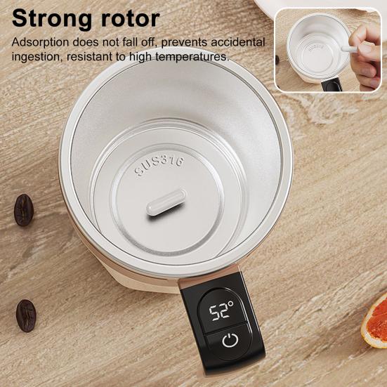 Automatic Stirring Coffee Cup with Real-Time Temperature Display Rechargeable Self-Stirring Mug Double-Wall Insulated 316 Stainless Steel Coffee Cup