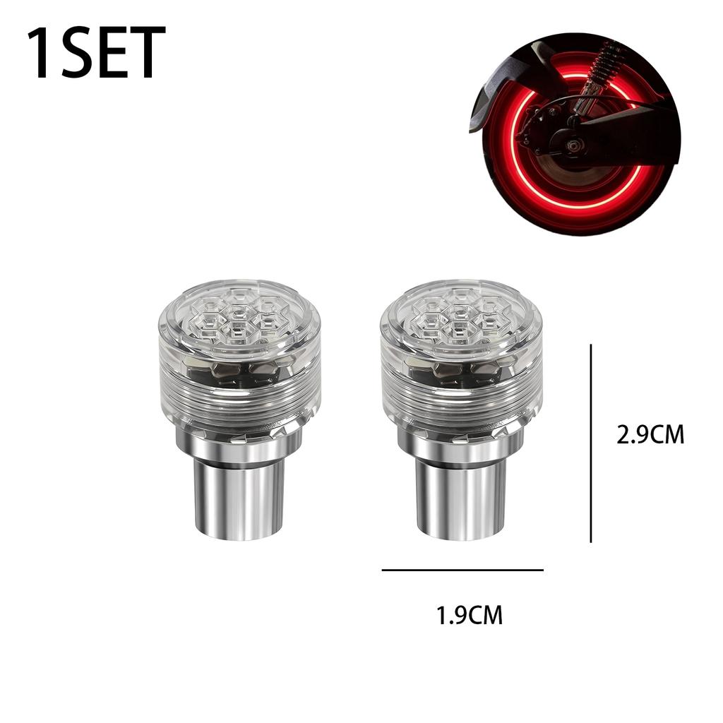 LED Bicycle Wheel Fluorescent Light Motorcycle Tire Valve Light Cover Decoration Neon Electric Car Modification Accessories