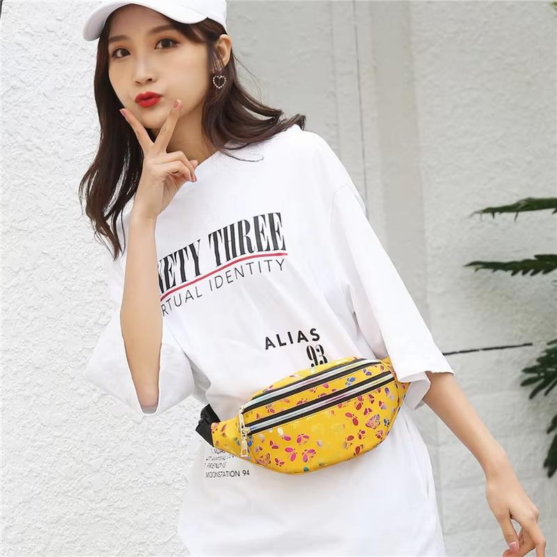 Bum Bag Colorful Waist Bag Messenger Bag Double Zipper Mobile Phone Pouch For Outdoor Activities Music Festivals Casual Everyday