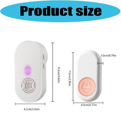 Wireless Doorbells Simple Call Function for Disabled Persons Easy Installation No Wiring Alarm Feature North American
