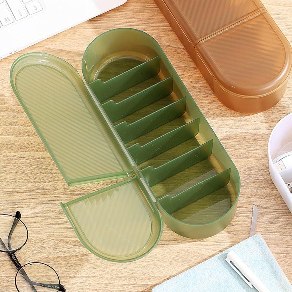 Transparent 7 Grids Cable Storage Box Plastic Power Cord Sundries Organizer  for Home