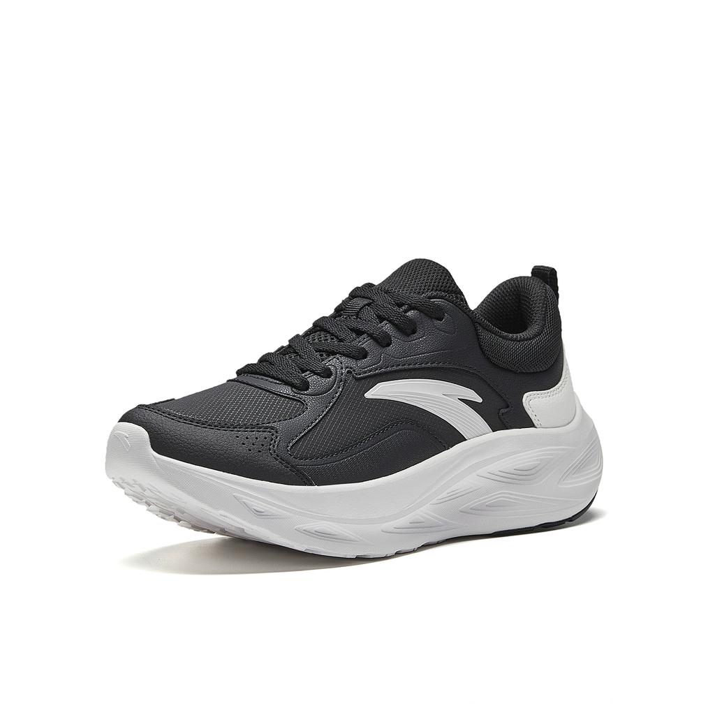Anta Yichun Simple Versatile Rebound Height Increasing Lightweight Breathable Running Shoes Women Running Shoes Black White 922545531-4