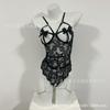 Sexy Suspender Bow Steel Tray One-piece Hollow Chain Waist Lace Temptation 00
