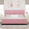 Boxspring Bed with Headboard Pink 200 x 200 cm Velvet