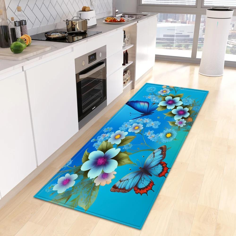 Schöne Blume Retro Muster Haus Küche Bodenmatte Tür Vorne Dekoration Bodenmatte