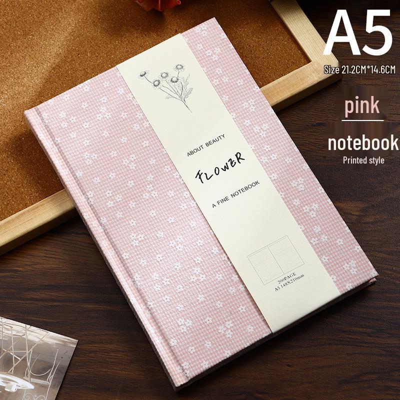 A5 Polka Dot Cotton Linen Hardcover Notebook with Custom Embroidered Logo
