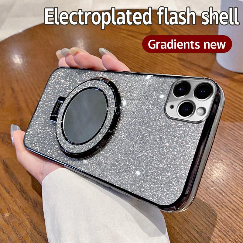 

Для iphone 11 Роскошный Блестящий Глиттер Зеркальный Чехол с Покрытием из Блесток Для iphone 11 Pro Max Магнитная Подставка Защитная Крышка для Объектива 11 Pro iPhone 11 Pro чёрный