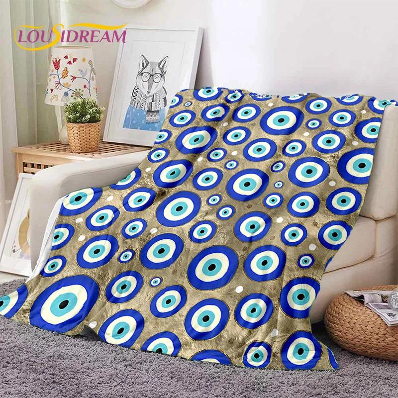 Evil Eye Turkey Blue Nazar Eye of Horus Soft Flannel Blanket for Beds Bedroom Sofa Picnic,Throw Blanket for Outdoor Leisure Gift