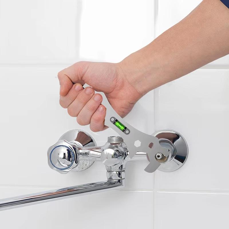 Multifunctional Wrench Bend Angle Leveling Wrench Shower Faucet Universal Repair Wrench Bathroom Maintenance and Installation