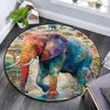 Elephant Round Area Rug,Carpet Rug for Living Room Bedroom Sofa Playroom Decor,Non-slip Floor Mat