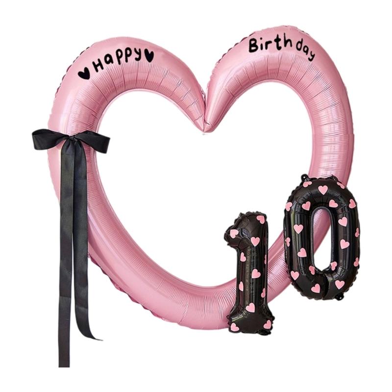 Oversized Heart Frame Balloon Birthday Balloon for Birthday Celebration Baby Showers Wedding Backdrops Embellishment