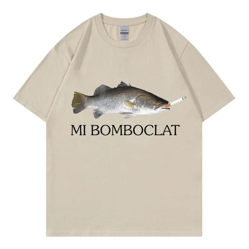 

Funny Bomboclat Fish Meme Tshirt High Street Fashion Trend Y2k Short Sleeve Tshirts Unisex Women Harajuku Vintage Style T Shirts S