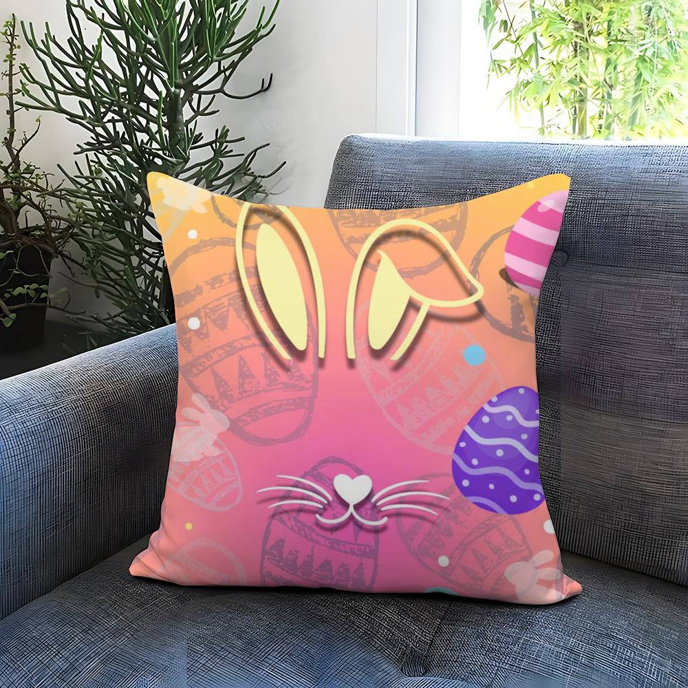 Easter Day Cushion Cover Comfortable Reversible Pillow Cover Ideal for Car Sofa Bedroom & Beyond
