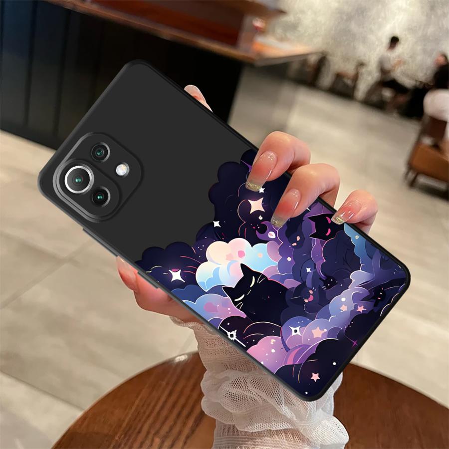 Black Cat Starry Night Case for Xiaomi Mi 11T 10T 12X 11 12 12T Pro 14 13 Lite Funda Phone Cover