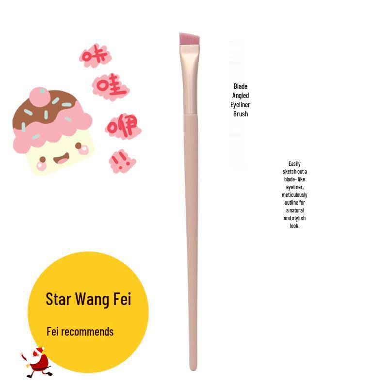 8/12-Piece Pink Makeup Brush Set for Beginners: Includes Soft Bristle Powder, Eyeshadow, and Angled Eyeliner Brushes.