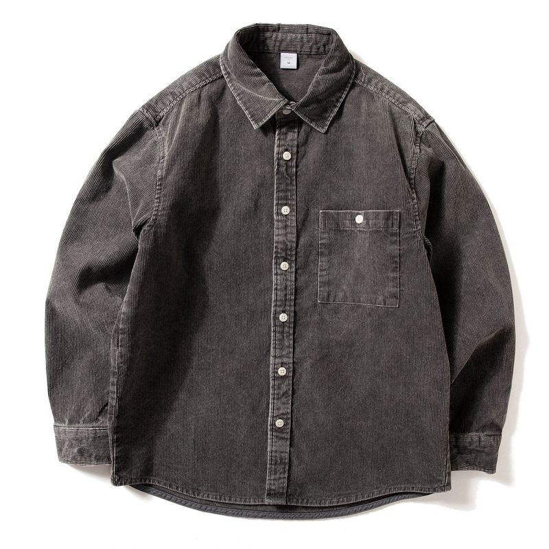 Heavyweight Vintage Corduroy Shirt for Men, Long-Sleeve Pure Cotton Outerwear, Trendy Brand Loose Casual Corduroy Jacket