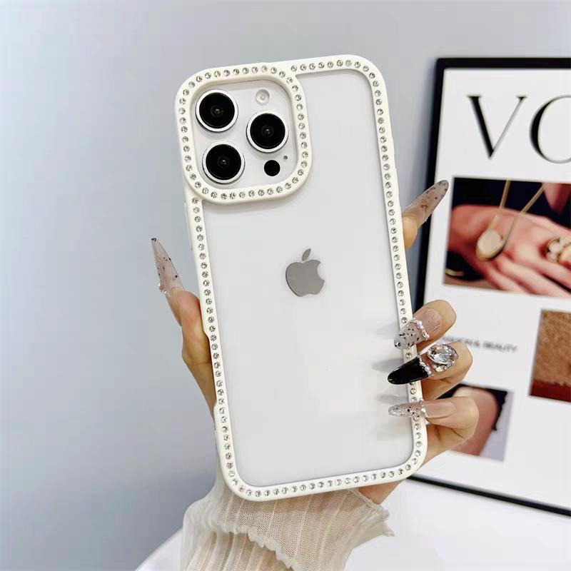 Diamond Shell Simple Ins Wind Suitable for Apple 16PROMAX Internet Celebrity Apple 15PRO All-inclusive Anti-drop Mobile Phone Case